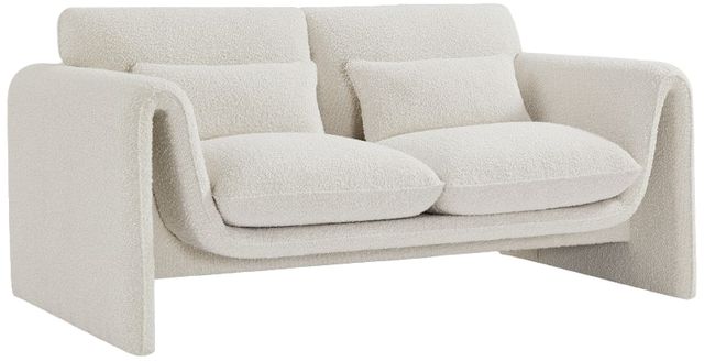 Meridian Furniture Stylus Cream Boucle Fabric Loveseat-0