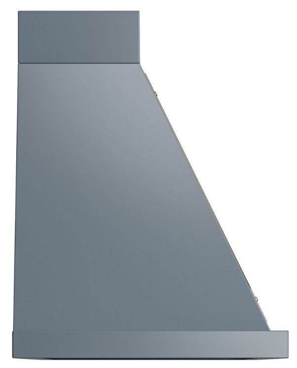 Ilve® Nostalgie II Noblesse 48'' Blue Gray Wall Mounted Range Hood with Brass Trim-2