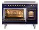 Ilve® Nostalgie II Noblesse 48'' Midnight Blue Pro Style Induction Range with Burnished Trim-3