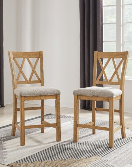 Signature Design by Ashley® Havonplane Brown Upholstered Bar Stool-4