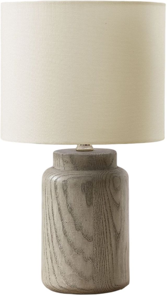 Monarch Specialties Inc. Taupe Resin/Ivory Shade Table Lamp -0