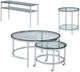 Bassett Mirror Patinoire Glass Top Round Cocktail Table with Polished Chrome Base-4