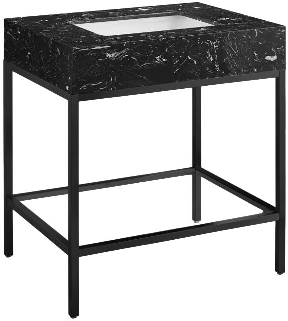 Meridian Furniture Marmo Black/Matte Black 30" Bathroom Vanity-0