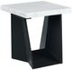 Elements International Beckley Dark Espresso End Table with White Marble Top-0
