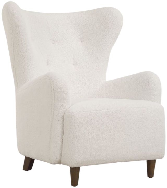 Uttermost® Ingel White Wingback Armchair-0