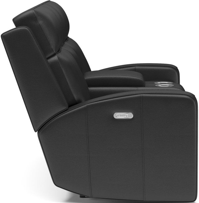 Flexsteel® Cody Dark Brown Power Reclining Loveseat with Console and Power Headrests-3