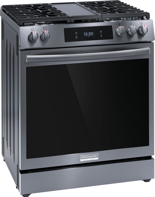 Frigidaire Gallery® 30" Smudge-Proof® Black Stainless Steel Slide In Gas Range-3