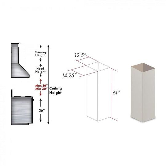ZLINE 61" Cottage White Island Hood Extension-1