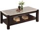 Mazin Furniture Festus Dark Cherry Cocktail Table with Taupe Marble Top -0
