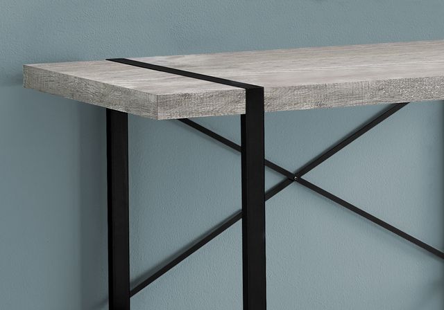 Monarch Specialties Inc. 48"L Grey Reclaimed Wood with Black Metal Computer Desk-3