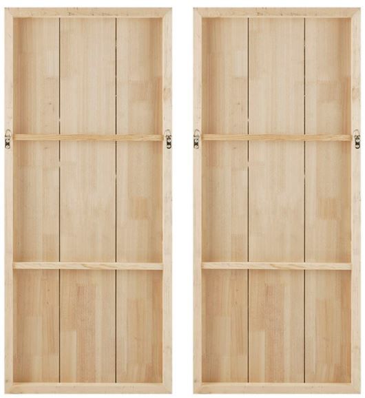 Olliix by Madison Park Grey Branches 2 Piece Reclaimed Grey Print on Wood with Handpaint Set-1