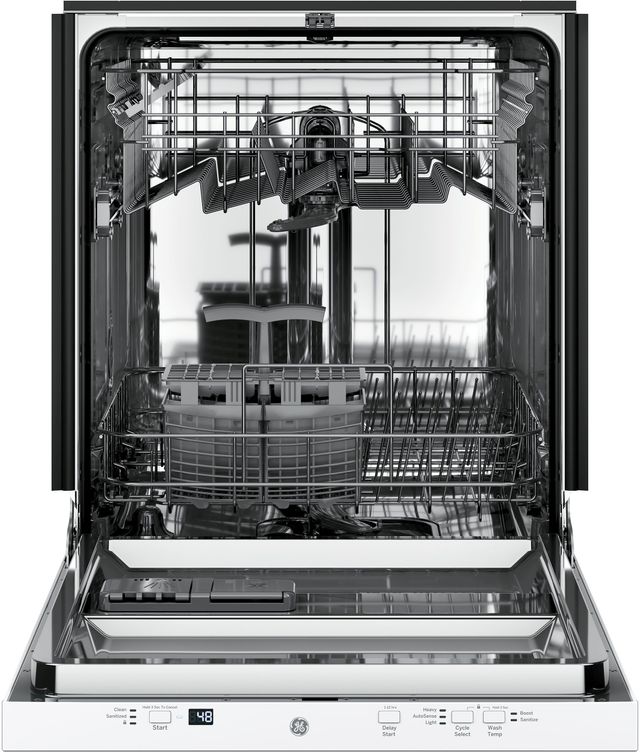 GE® 24" White on White Built-In Dishwasher-2