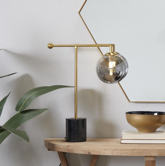 Deco Marche Silver Orb Desk Lamp with Marble Base-3