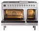 Ilve® Nostalgie II Noblesse 48'' Stainless Steel Pro Style Dual Fuel Range with Chrome Trim-2