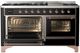 Ilve® Majestic III 60" Glossy Black Pro Style Dual Fuel Liquid Propane Range with Triple Glass Door and Copper Trim-2