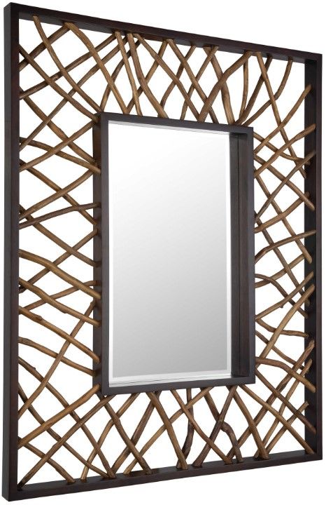 Uttermost® Teak Maze Walnut Rectangle Mirror-3