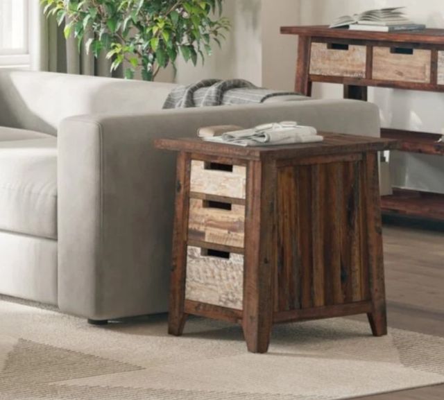 Jofran Inc. Painted Canyon Brown Power Chairside Table-1