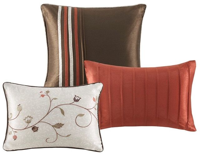 Olliix by Madison Park Serene 7 Piece Spice Queen Embroidered Comforter Set-4