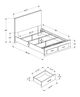 Monarch Specialties Inc. Bleached Oak Queen Panel Bed with 2 Drawers-2