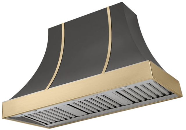 AGA Cascade 48" Slate Wall Mounted Range Hood  with Brushed Brass Trim-0