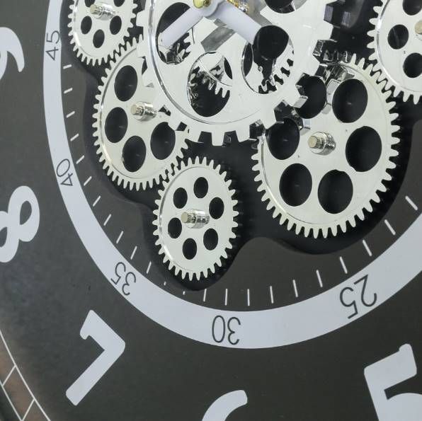 YHD Black/Chrome Wall Clock-4