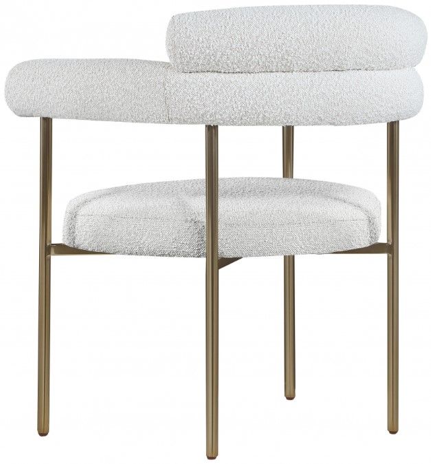 Meridian Furniture Blake Cream/Brushed Brass Dining Chair-3
