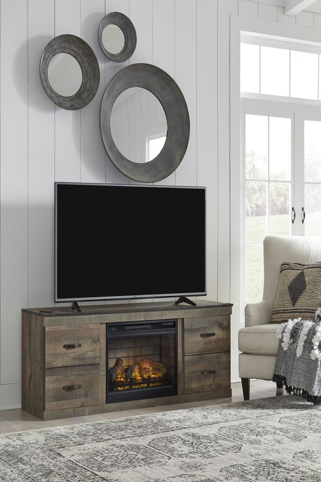 Signature Design by Ashley® Trinell Brown 60" TV Stand with Electric Fireplace-4
