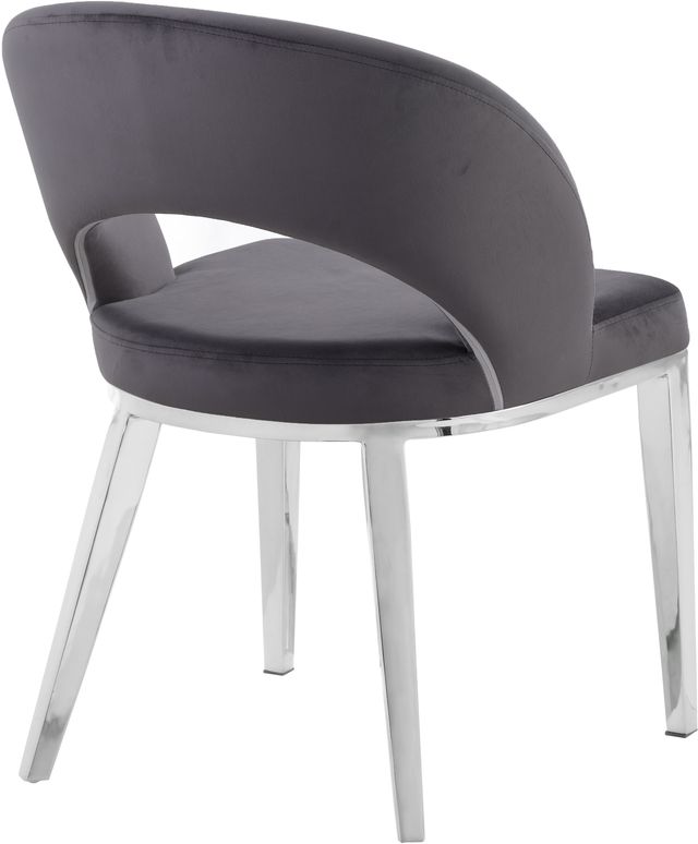 Meridian Furniture Roberto Gray/Chrome Velvet Dining Chair-2
