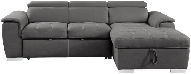 Homelegance® Ferriday Gray Right-Arm Facing Pull-out Bed Sectional and Chaise with Hidden Storage-2