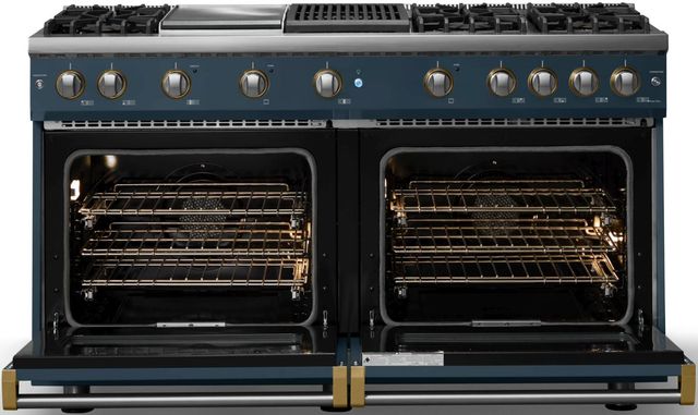 Viking® 5 Series 60" Squall Pro Style Gas (NG) Range with Brushed Brass Trim-1