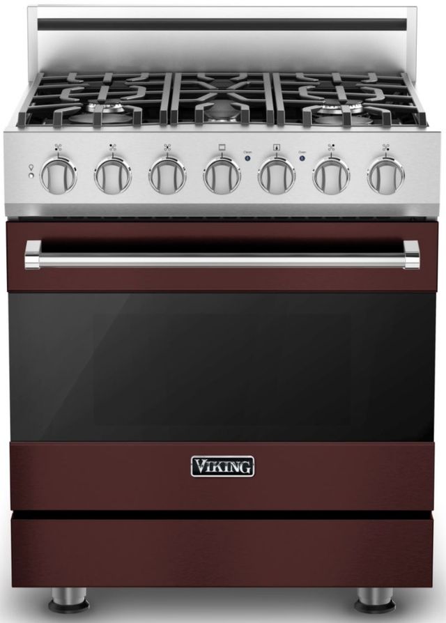 Viking® 3 Series 30" Kalamata Red Pro Style Dual Fuel Liquid Propane Range-0