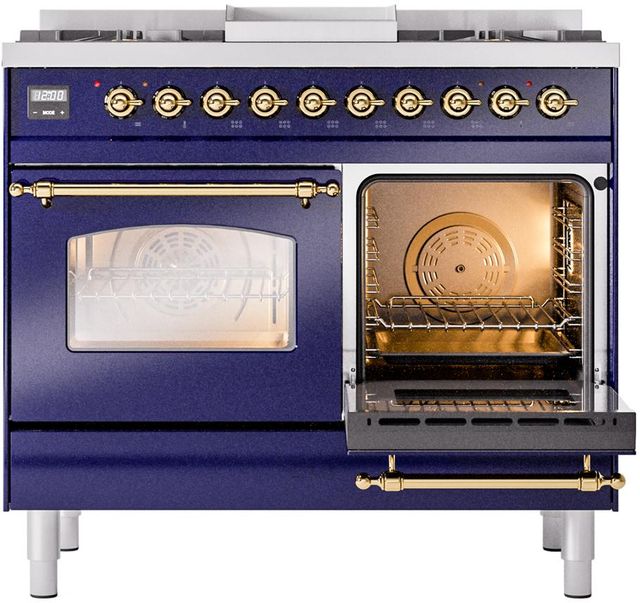 Ilve® Nostalgie II Series 40" Midnight Blue Pro Style Dual Fuel Range-3