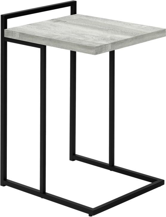 Monarch Specialties Inc. Grey 25"H Accent Table with Black Base-0