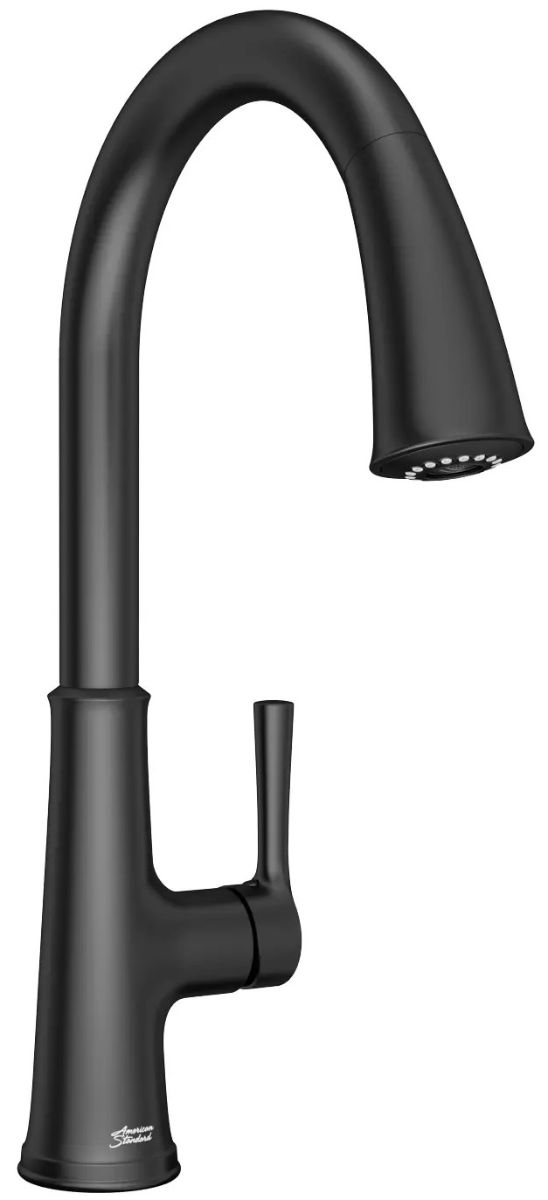 American Standard Renate Matte Black Single-Handle Pull-Down Dual Spray Kitchen Faucet-0