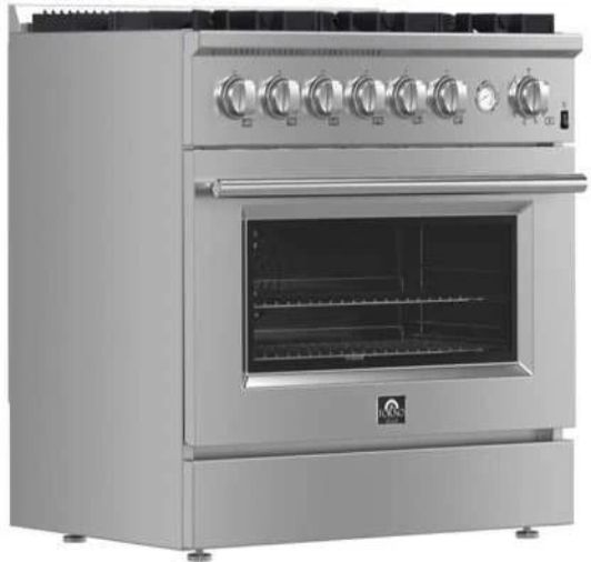 FORNO® Marco Series Alta Qualita 36" Stainless Steel Pro Style Gas Range-2