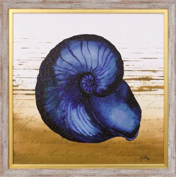 Stylecraft Coastal Blue IV Brown/Blue/Gold Wall Art-0