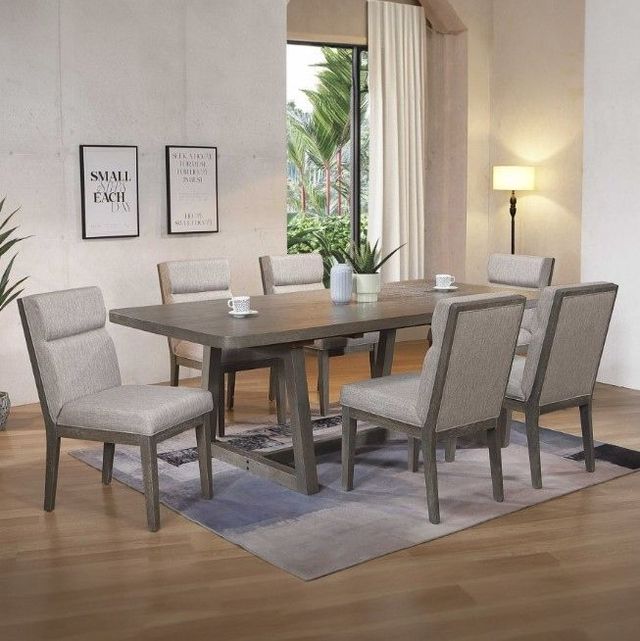 Winners Only® Sanford Gray Trestle Dining Table-1