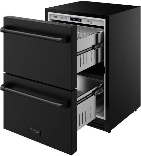 Thor Kitchen Gordon Ramsay Collection 3.4 Cu. Ft. Anti-Fingerprint Black Under the Counter Freezer Drawer-4