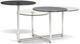 Korson Furniture Acrobat Stainless Steel 4 Tiered Multi-Shade Glass Top Coffee Table-0