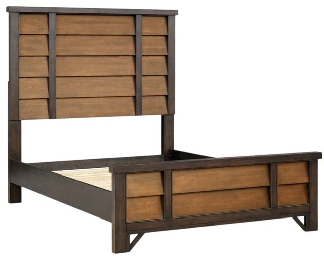 Legacy Classic Lake House Dried Tobacco/Pinecone Full Horizontal Slat Panel Bed-0