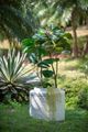 A & B Home White Ridged Cement Planter-5
