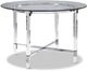 Mazin Furniture Lyrica Glass Top Round Dining Table with Chrome Base -0