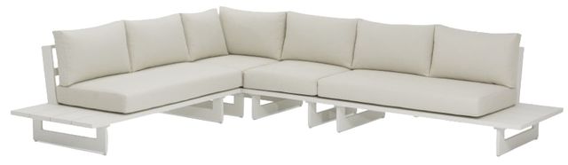 Meridian Furniture Maldives 4-Piece Cream Aluminum/Fabric Outdoor Modular Sectional-0
