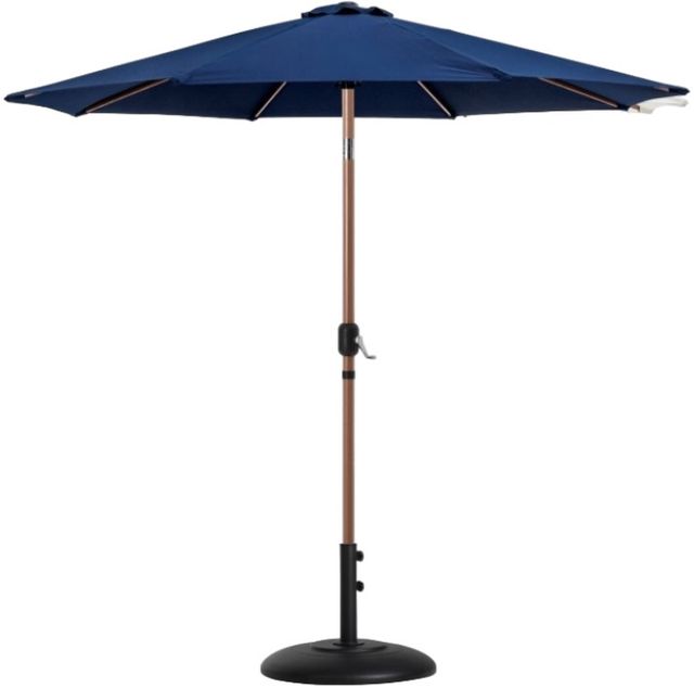 Meridian Furniture Fiji Navy/Black Aluminum Outdoor Patio Umbrella and Round Base-0
