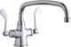 Elkay Chrome Single Hole Concealed Deck Faucet with 12" Arc Tube Spout and 4" Wristblade Handles-0