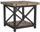 Flexsteel® Carpenter Light Brown Lamp Table with Black Metal Frames-0