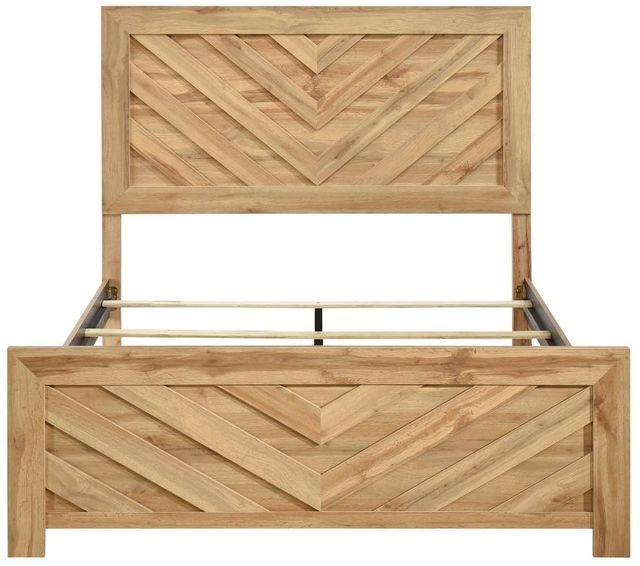 Homelegance® Corbin Natural Eastern King Panel Bed in a Box with V-Pattern Design-1