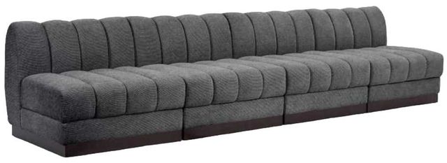 Meridian Furniture Quinn 4-Piece Gray Modular Armless Sofa-0