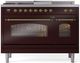 Ilve® Nostalgie II Series 48" Burgundy Pro Style Dual Fuel Range-0