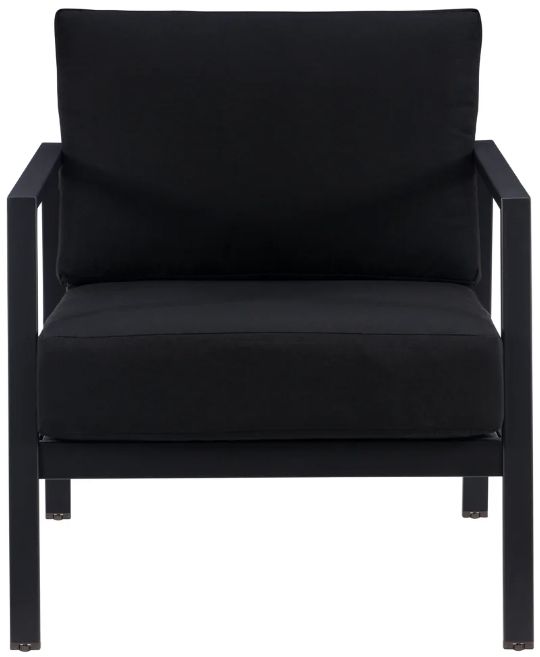 Linon Alora Black Aluminum/Fabric Outdoor Armchair-2